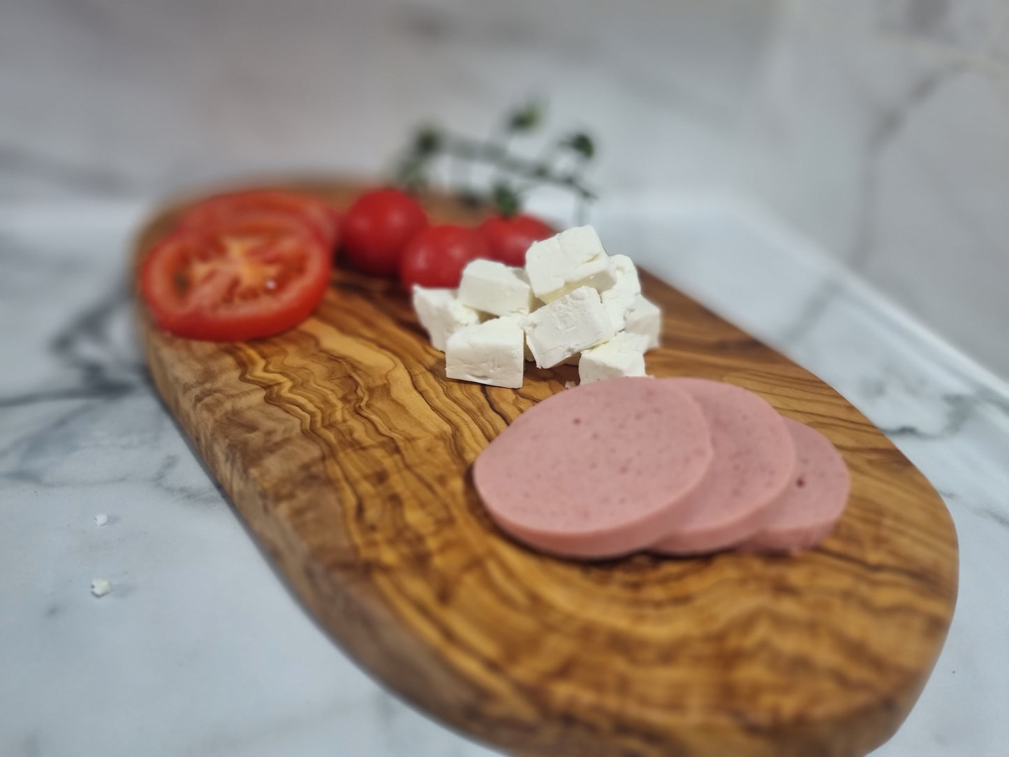 Handcrafted Olive Wood Oval Serving and Cutting Board – Perfect for Cheese, Meat, or Culinary Display