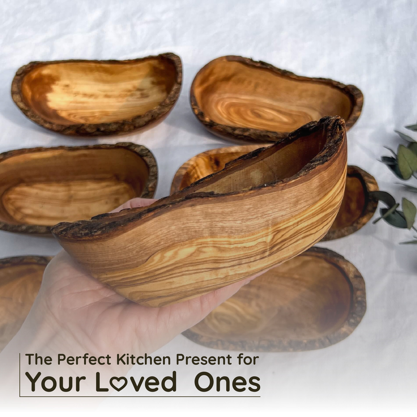 Olive Wood Rustic Salad & Fruit Bowl