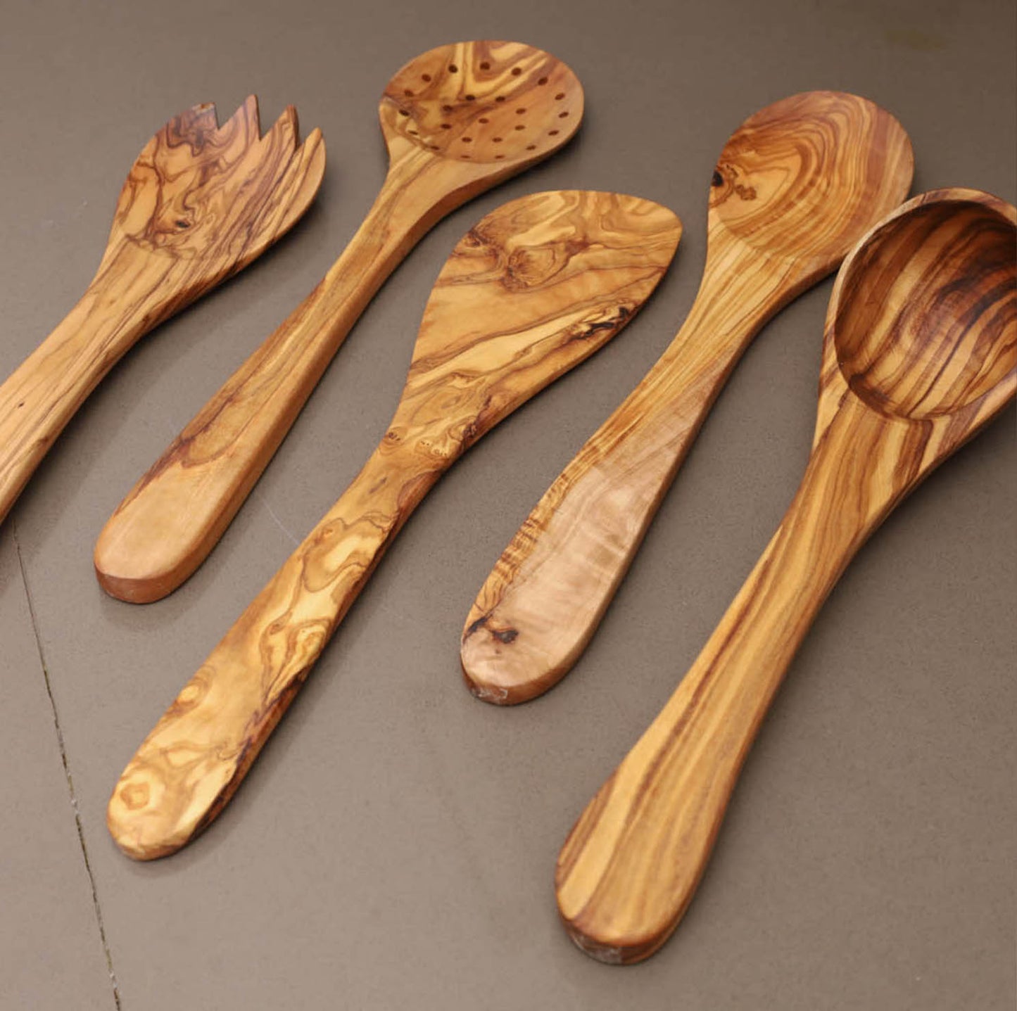 Premium Wooden Utensil Set with Holder