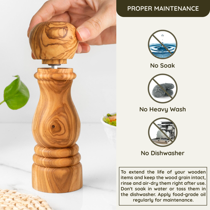 Classic Olive Wood Salt & Pepper Mill